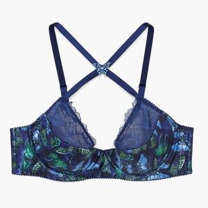 Savage X Fenty size 44D BAROQUE BUTTERFLY LACE QUARTER-CUP BRA